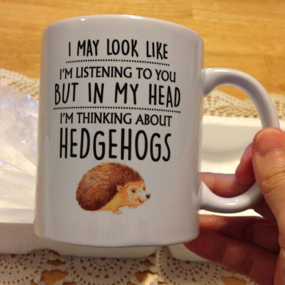 Humorous coffee cup, thinking of hedgehogs - Picture 3 of 6